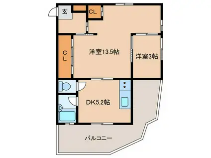 YOSHIHARAハイツ(2DK/1階)の間取り写真