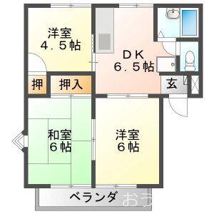セラミックハウスBEE(3DK/1階)の間取り写真
