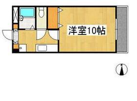 ジュネス沖新(1K/2階)の間取り写真
