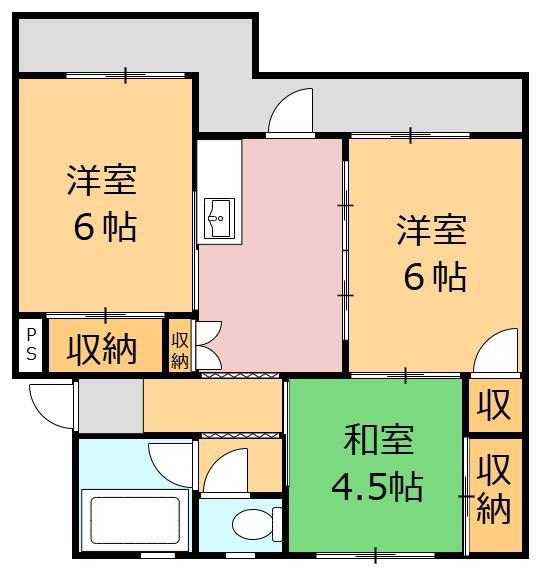 クレメント佐野(3K/3階)の間取り写真