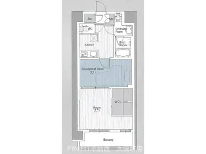 THE MUSIC COURT(2K/7階)の間取り写真