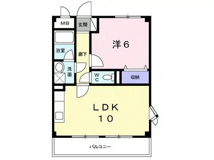 マーベラス(1LDK/2階)の間取り写真