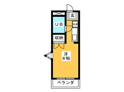 TO・BEGIN 2(ワンルーム/1階)の間取り写真
