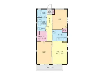 メゾンリリアス(2LDK/1階)の間取り写真