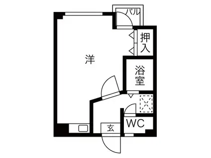 ゴールドハイツ(ワンルーム/3階)の間取り写真