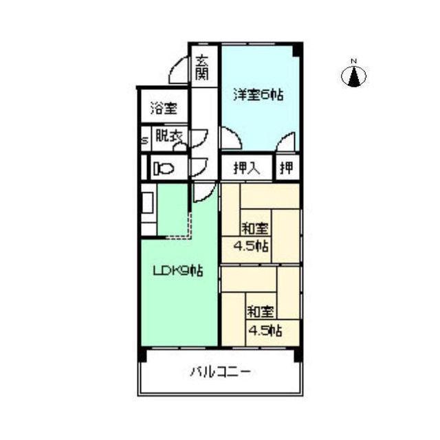 丸岡ビル(3DK/5階)の間取り写真