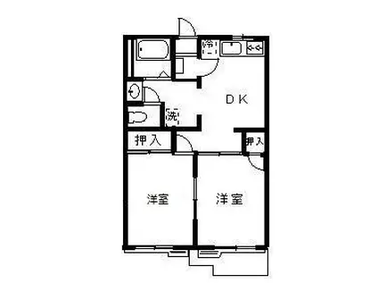 ソリティア B棟(2DK/1階)の間取り写真