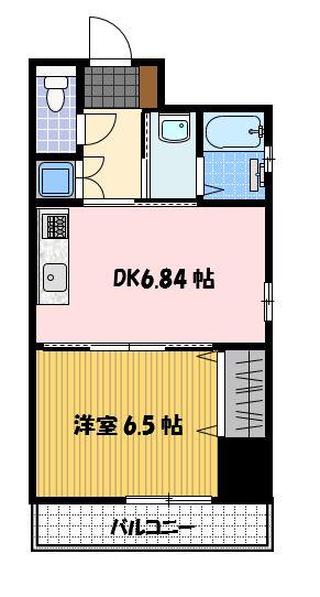 イ・メゾン麹屋(1DK/2階)の間取り写真