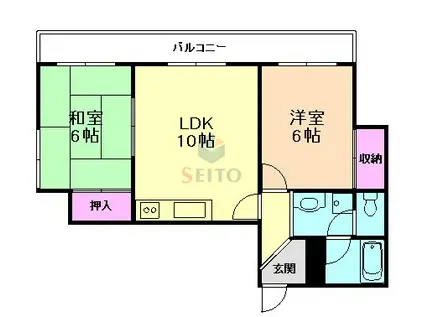 ラプランタバハ(2DK/4階)の間取り写真