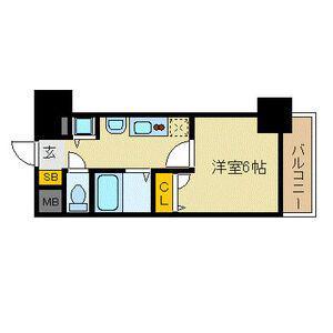 プレサンス名古屋STATIONビーフレックス(1K/4階)の間取り写真