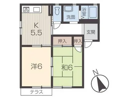 エポックマンション(2DK/2階)の間取り写真