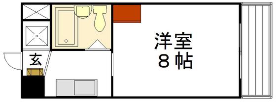 グレース幟町(1K/2階)の間取り写真