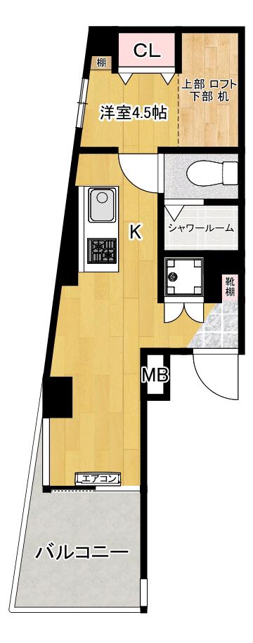 東京メトロ東西線 浦安駅(千葉) 徒歩3分 3階建 築28年(1K/2階)の間取り写真