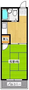 コート錦町(1K/4階)の間取り写真