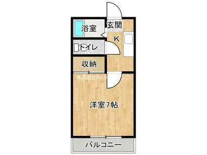 高畑荘(1K/2階)の間取り写真