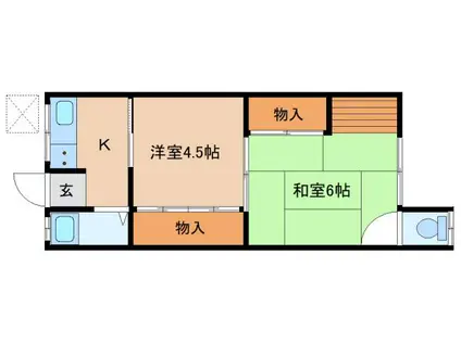 双葉荘(2K/2階)の間取り写真