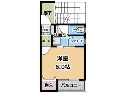 エターナルシー明石(ワンルーム/2階)の間取り写真