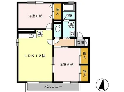 エストハウスC(2LDK/2階)の間取り写真