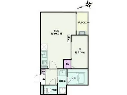 JACK KITAJO I(1LDK/1階)の間取り写真