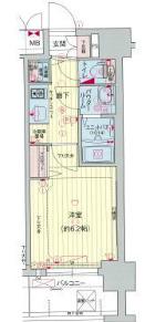 プレサンスコウベティアラ(1K/2階)の間取り写真
