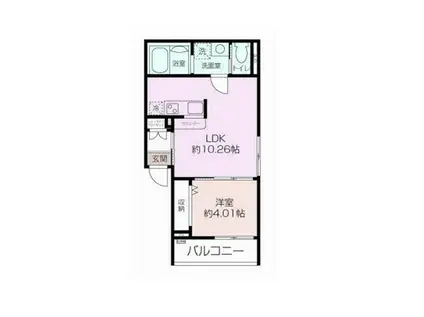 LUANAかしわ台(1LDK/2階)の間取り写真