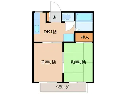 スカイコーポ(2DK/2階)の間取り写真