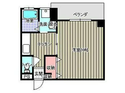 北條江俣ビル(1K/3階)の間取り写真