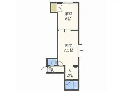コンフォートT17C棟(1LDK/2階)の間取り写真