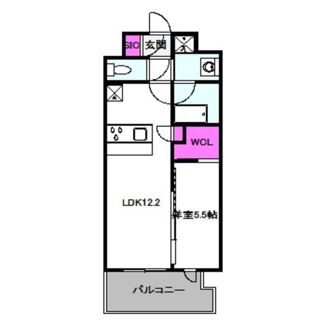 スプランディッド天王寺サウス(1LDK/3階)の間取り写真