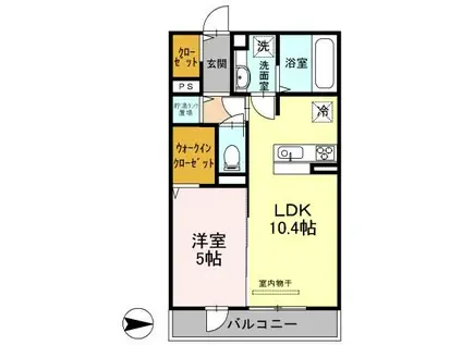 イーストアヴェニュー(1LDK/3階)の間取り写真