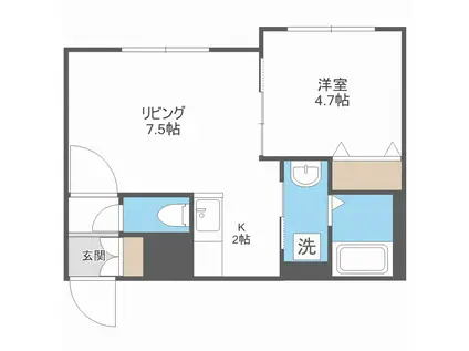 ヴィラ・フェリシア(1LDK/4階)の間取り写真