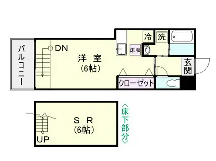 カーサ・アスール南郡元(ワンルーム/1階)の間取り写真
