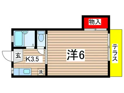 リベ-ル大久保(1K/1階)の間取り写真
