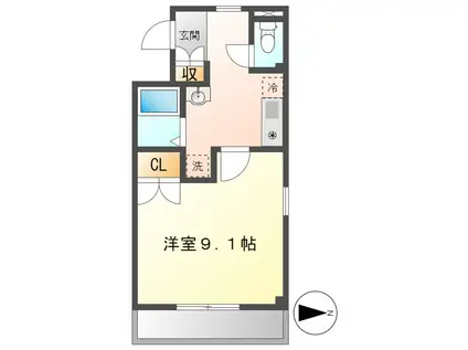 エクセル辻畑(1K/2階)の間取り写真