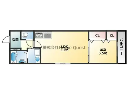 フジパレス教興寺三丁目II(1LDK/1階)の間取り写真