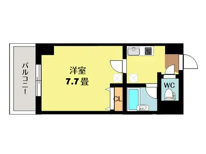リエス原町(1K/4階)の間取り写真