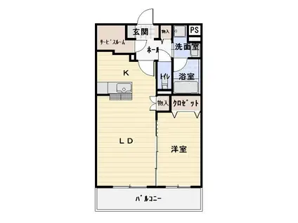 カーサオッティモ(1LDK/2階)の間取り写真