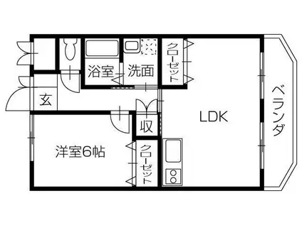 K`Sガーデン住吉II(1LDK/3階)の間取り写真