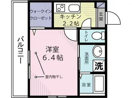 MAISON ONE(1K/2階)の間取り写真