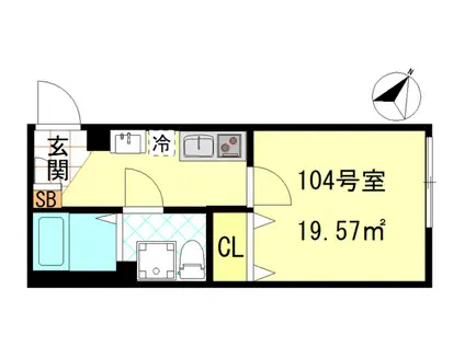 シーエフジオーレ川崎アネックス(1K/1階)の間取り写真