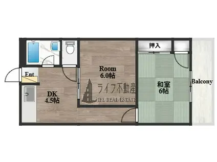 メゾン寿(2DK/3階)の間取り写真