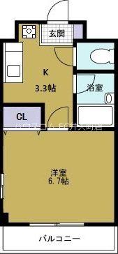 グランセピア(1K/3階)の間取り写真