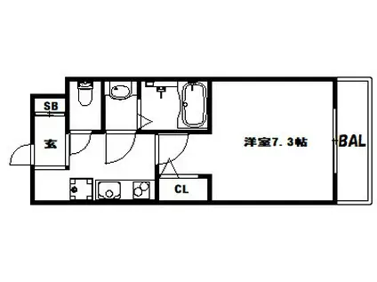AILE岡場III(1K/2階)の間取り写真