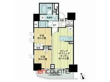 ライオンズ早稲田ミレス(2LDK/12階)の間取り写真