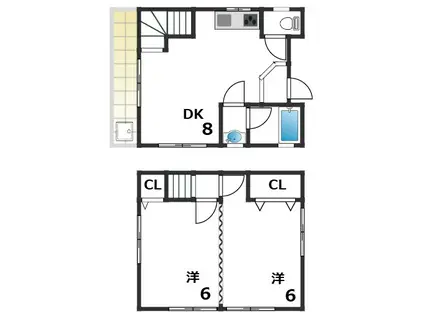 サンハウス(2DK/1階)の間取り写真