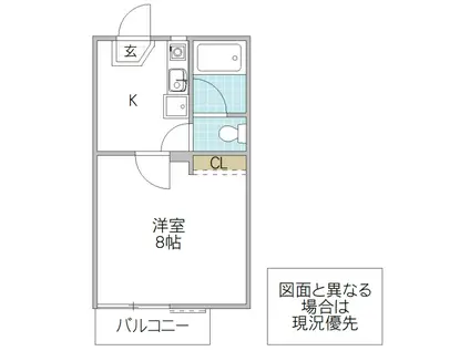 CASA QUATRO(1K/2階)の間取り写真
