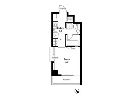 カーサティービーキュー(1K/3階)の間取り写真