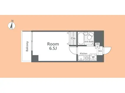 サンフレグランス(1K/4階)の間取り写真