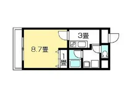 テルマ・オリゾンII(1K/1階)の間取り写真