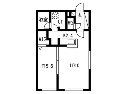 PRIME COURT 苗穂駅前(1LDK/2階)の間取り写真